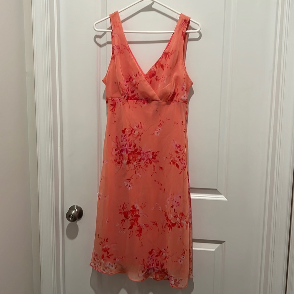 Vintage Johnnie M Floral Pink Mini Dress Women’s Size 12